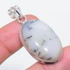 Natural Dendrite Opal Gemstone 925 Sterling Silver Jewelry Pendant 1.85" M4Q52