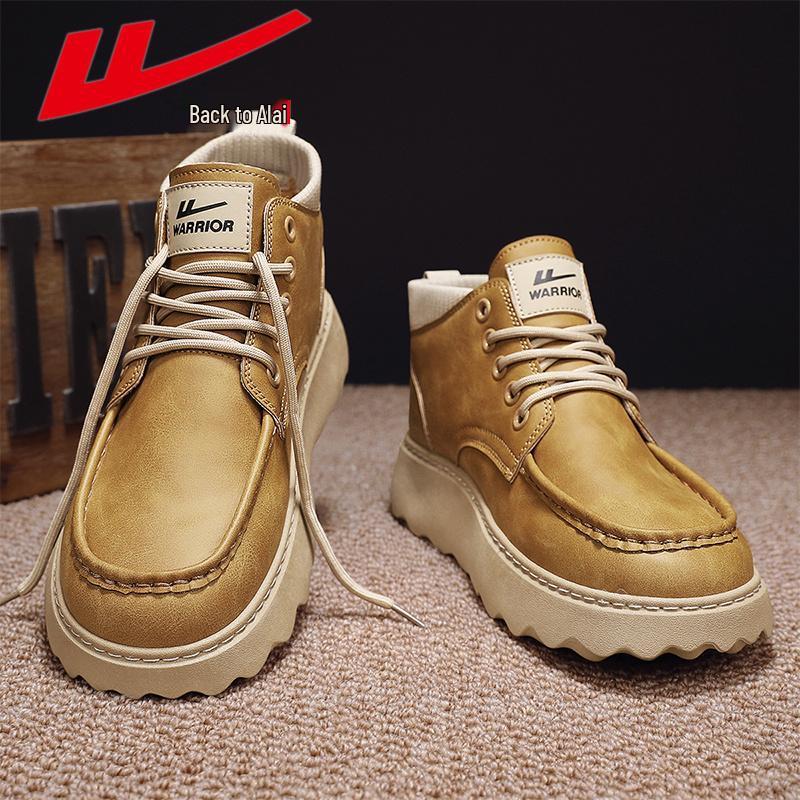 Мужские ботинки Warrior Shanghai Martin: Ретро кеды с высоким верхом, стиль британской рабочей одежды осень/зима, издание 2025 года.