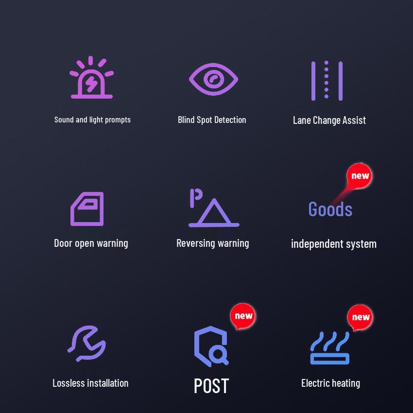 Зеркало заднего вида Система предупреждения о слепых зонах и сходе с полосы для Toyota Corolla, RAV4, Levin, Camry