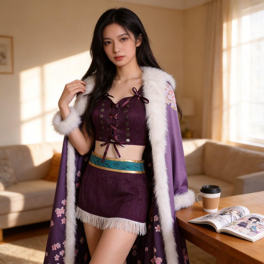 Костюм Косплей Нико Робин из One Piece Для Хэллоуина Сценических Выступлений Из Бархатной Ткани Для Женщин