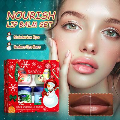 Набор бальзамов для губ Christmas Repair Nourishing Lip Balm Увлажняющий, питательный, отшелушивающий и против высыхания бальзам для губ