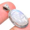 Natural Rainbow Moonstone Gemstone 925 Solid Sterling Silver Pendant 1.18" k0J04
