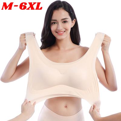 Бюстгальтеры больших размеров для женщин, сексуальный бесшовный активный бюстгальтер, большой размер, жилет без косточек 3XL, 4XL, 5XL, 6XL, бюстгальтер с эффектом пуш-ап без косточек