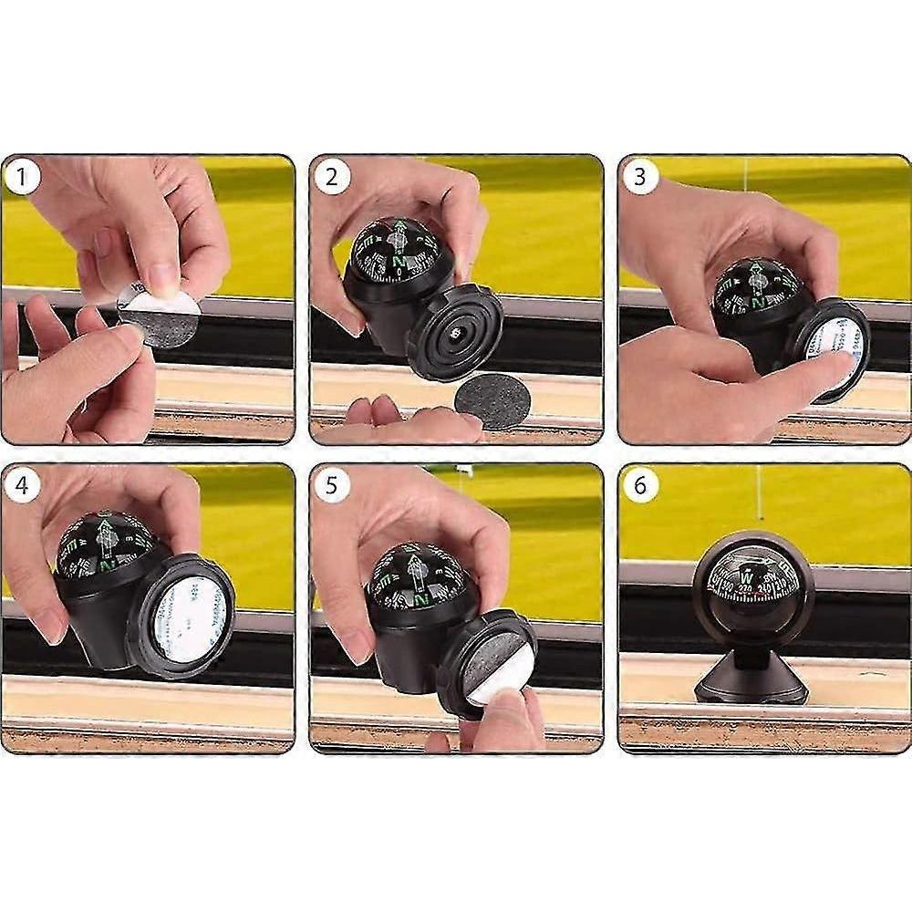 Portable Car Compass, High Precision Car Dash Compass Outdoor Guide Ball for Car Vehicle Sea Marine Boat Ship Trip
