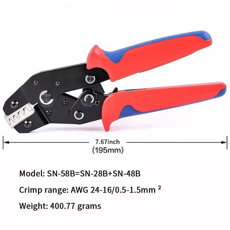 Crimping Pliers Ratcheting Crimping Tool Set For Open Barrel Dupont Molex Jst Te Terminals & Epc Pcie Sata Pins Sn-58B