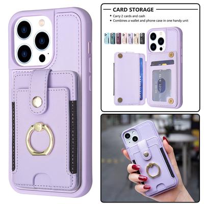 Кожаный чехол-кошелек-кошелек с кольцом для телефона для iPhone 14 13 12 Pro 11 XS XR Max X SE 2022 8 7 6S Plus для Samsung Galaxy S23 Ultra S22 Plus с откидной крышкой-подставкой