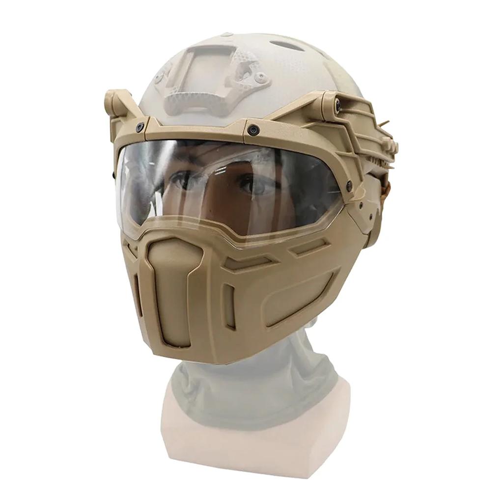 New Tactical FAST Helmet Half Face Mask With Flip Goggles Hunting Airsoft CS Game Paintball Mask Helmet Accessories Gear