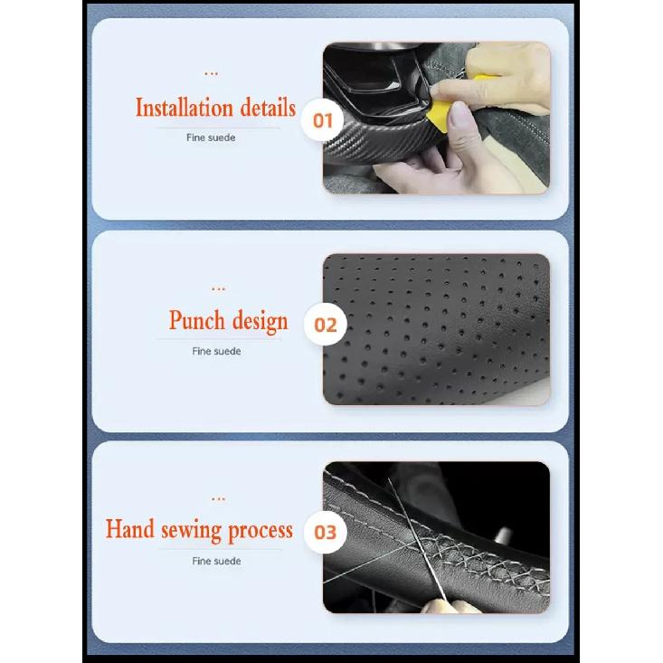 Braid Car Steering Wheel Cover For Chery Tiggo 2 3 7 8 5X IQ QQ Customize Hand Sewing Microfiber Leather Steering Wrap