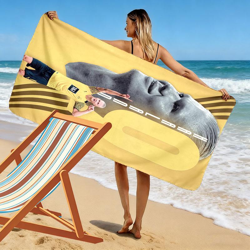 Haaland Print Beach Towel, Large Soft Quick Dry Towel for Beach Camping Swimming