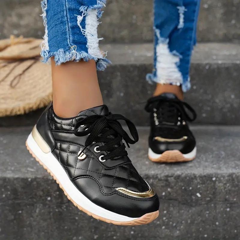 Мода Модные и Элегантные Клетчатые Кеды на Шнуровке Весна 2024 Новая Женская Спортивная и Повседневная Универсальная Обувь Большие Размеры 36-43