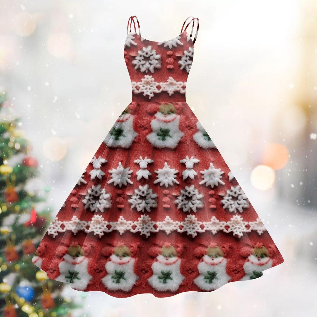 Женское модное сексуальное коктейльное платье без бретелек с рождественским принтом в стиле панк, винтажное платье.