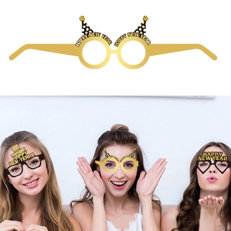 6 шт. Бумажные party-очки с прочной конструкцией, аксессуары для костюмов для новогодних танцев 2026 года и встреч на свежем воздухе