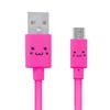 Elecom Кабель Micro USB Micro USB для быстрой зарядки, совместимый с лицами с различным выходом 2 А, розовый [милые выражения], передача/зарядка 1,2 м MPA-FAMB2U12CPN
