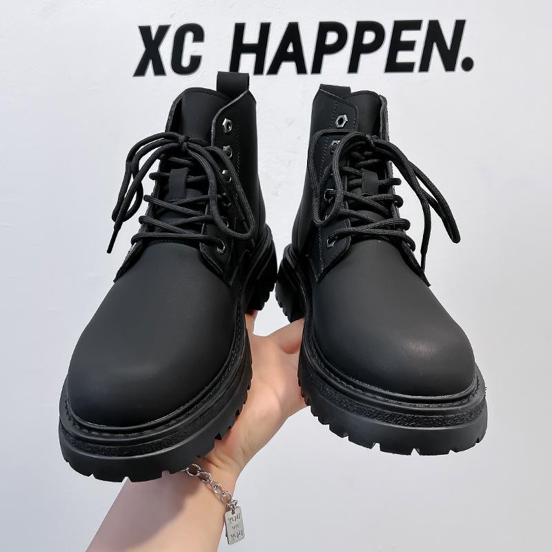 Зимние бархатные ботинки Martin мужские в британском стиле высокие кожаные ботинки локомотив инструментальные ботинки большие ботинки 25006-A