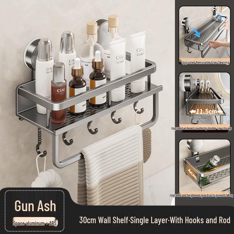 Настенная полка для ванной на присосках без сверления