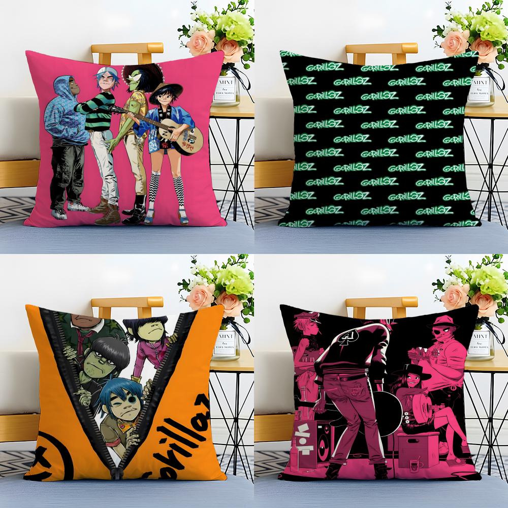 Приятная на ощупь простая модная чехол-подушка с G-Gorillaz, наволочка из льна, мягкая, для дивана, кровати, декора комнаты
