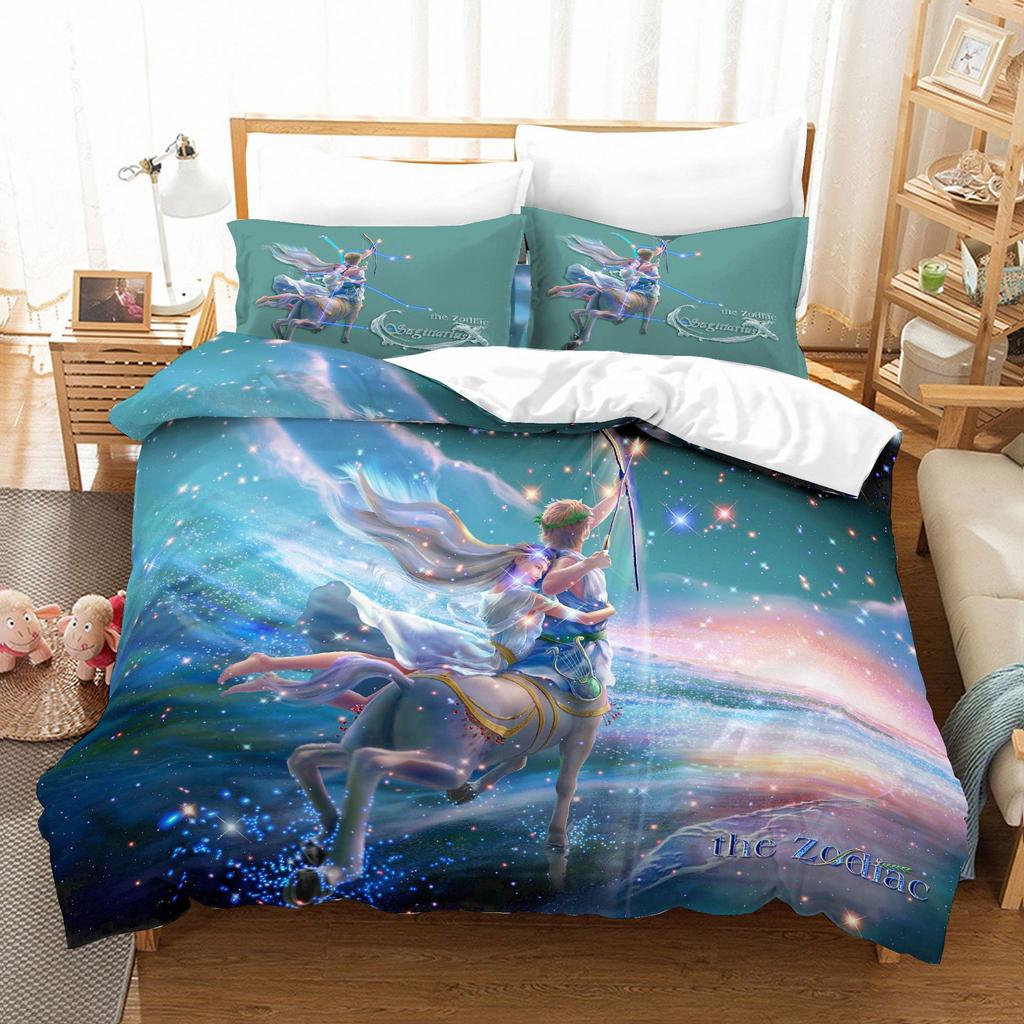 Cartoon Digital Printing Twelve Constellations Duvet Set Bedding Two Or Three-Piece Set