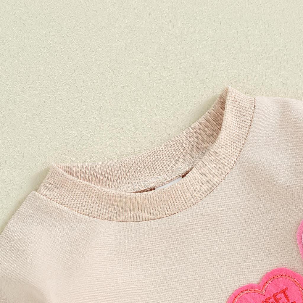 Толстовки для маленьких девочек, комбинезоны, одежда на День Святого Валентина, 3 мес, 6 мес, 12 мес, 18 мес, боди с круглым вырезом и длинными рукавами для маленьких девочек