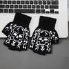 Boys' Halloween decorative warm gloves Fall and Winter split fingers open-fingered knit gloves skull hand pattern gloves