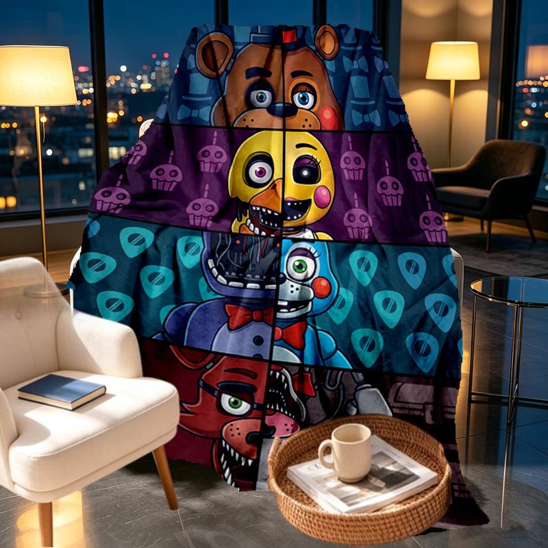 Five Nights at Freddy's Print Blanket - Soft & Comfortable, for Bedroom, Travel, Sofa, Home Decoration - Birthday Christmas Gift for Friend