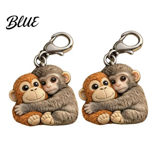 Durable Keychain Little Monkey Pocket Hug Token Cute Holding Plush Toy with Card Inspirational Keepsake for Friends Family Emotional Support