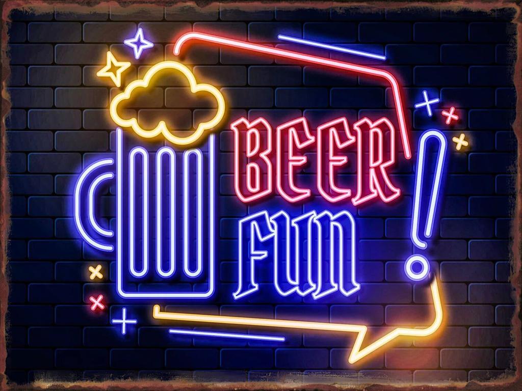 Neon Beer Bar Poster Metal Signs for Pub Home Bedroom Decor Tin Sign Decorative Plaques Painting Wall Aesthetical Decoration