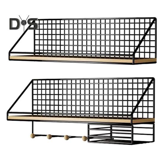 Wall-Mounted Floating Shelves Storage Rack Rustproof Strong Load-Bearing Easy To Install Bookshelf Metal Bracket