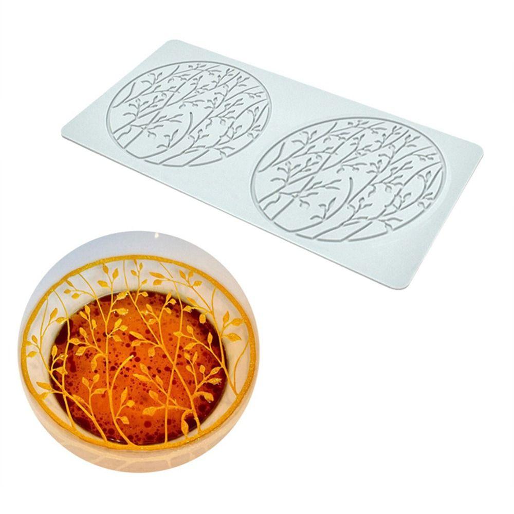 Декоративный шоколадный трафарет для украшения торта, цветочный венок, кружевной молд для торта, силиконовая форма, кружевная подложка