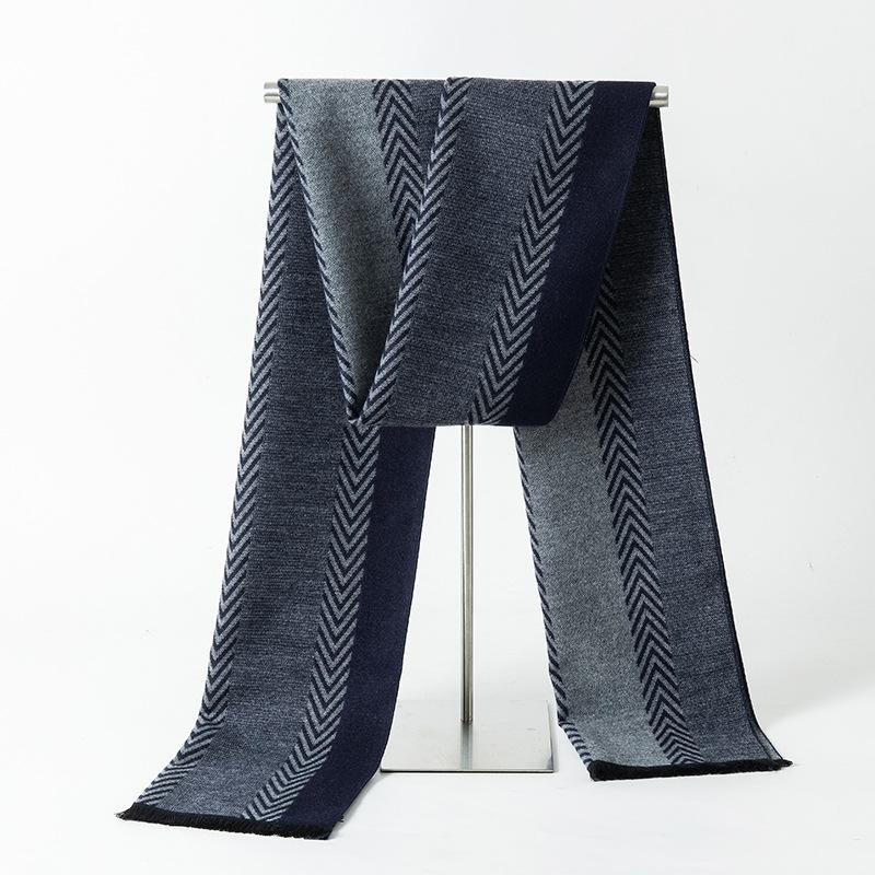 2025 Autumn And Winter New Men'S Fleece Imitation Cashmere Scarf Business Casual British Style Versatile British Style Versatile