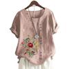 Fashionable Women's Short Sleeve Cotton Top with 11 Colorful Floral Designs