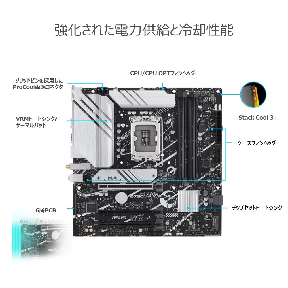 ASUS PRIME WIFI D4 Intel Generation CPU Compatible LGA1700 B760 Equipped DDR4 mATX Authorized Distributor Product B760M-A 14th/13th/12th
