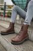 Men's Fashion Faux Leather Flat Heeled Boots Bootie Matte St Boots Brown Ch Shoes