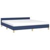 Bed Frame with Headboard without Mattress Blue 180 x 200 cm Fabric