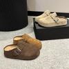 Fashion 2025Spring New Women's Shoes Fashion Suede Leisure Slippers Retro Baotou Half Slippers for Women Outdoor Non Slip Beach Slippers