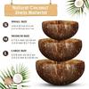 3 Sizes Natural Coconut Shell Bowl Coconut Bowl Wooden Bowls Light Food Container Fruit Salad Milkshake Dessert Bowl