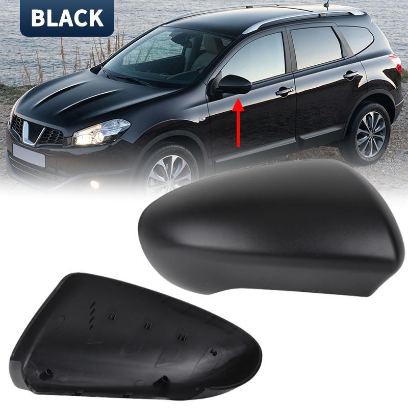 Door Mirror House Cover Cap For Nissan Dualis J10 2007-2014 Qashqai X-Trail J10 2007 2008 2009-2014 Driver/Passenger Side Black