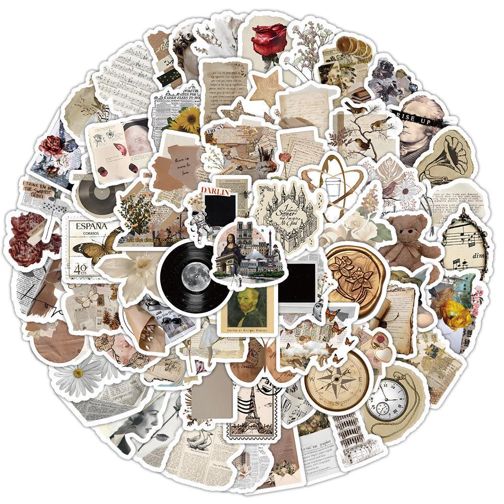 100 Shabby Retro Graffiti Stickers for Phones, Cups, Luggage, and Computers