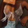 European & American Nightclub Shiny Tassel Rhinestone Body Chain Mesh Accessory