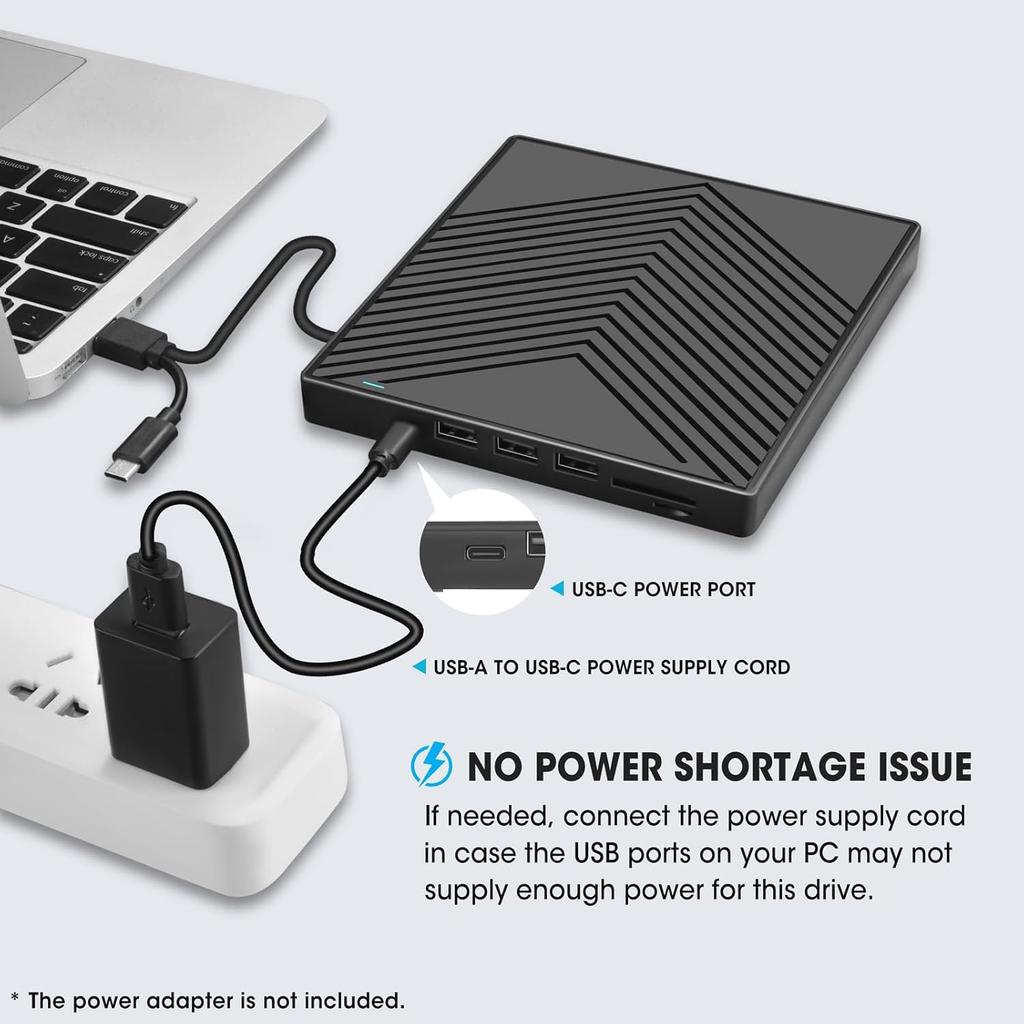 7-в-1 USB3.0 Type-c Внешний CD DVD RW привод Портативный DVD CD плеер Пишущий привод Читающий привод Многофункциональный оптический привод для ноутбука ПК