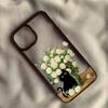 Ретро Чехол для телефона с черным котом Ван Гога для iPhone 16 14 15 13 11 12 Pro MAX XS XR 7 8 Plus Масляная живопись Прозрачный Жесткий Чехол