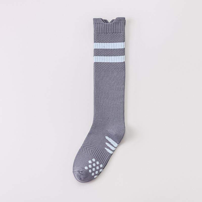 Длинные носки из чистого хлопка для фитнеса, бега, прыжков со скакалкой, спортивные носки для занятий в помещении пилатесом, йогой, компрессионные тонкие носки для голени