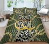 Покрывала 3D пододеяльники зеленая роскошная цепочка с леопардовым принтом для женщин и мужчин домашнее постельное белье комплект постельного белья размер королевы