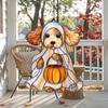 Halloween Ghost Suncatcher Colorful Dog/Cat Pattern Window Hanging Ornament with Pumpkin 2D Acrylic Suncatcher for Halloweens Decor Cat Lovers Gift