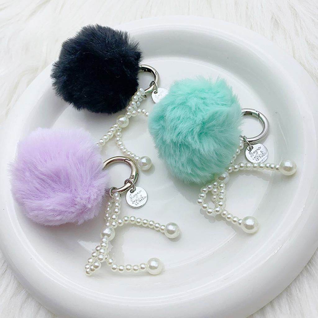 Elegant Beaded Bowknot Keychain Bag Pendant Unique Phone Charm Delicate Plush Keyring Accessory for Personalized Charm
