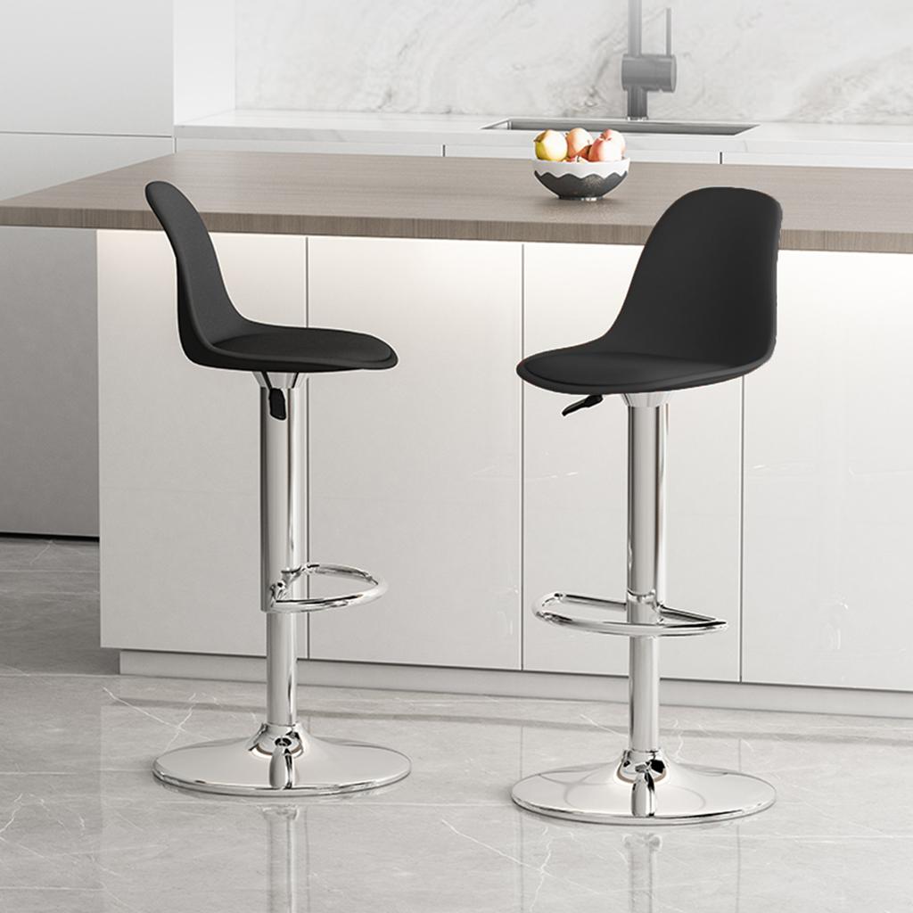 Bar Stools Set Of 2 Barstools Swivel Stool Height Adjustable Bar Chairs With Back PU Leather Swivel Bar Kitchen Counter Stools