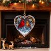 Red Birds Christmas Ornaments Couple Bird Heart Shaped Ornament for Xmas