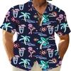 Летняя повседневная мужская рубашка с короткими рукавами и 3D-цифровой печатью в модном стиле для отпуска, подходящая для пляжей