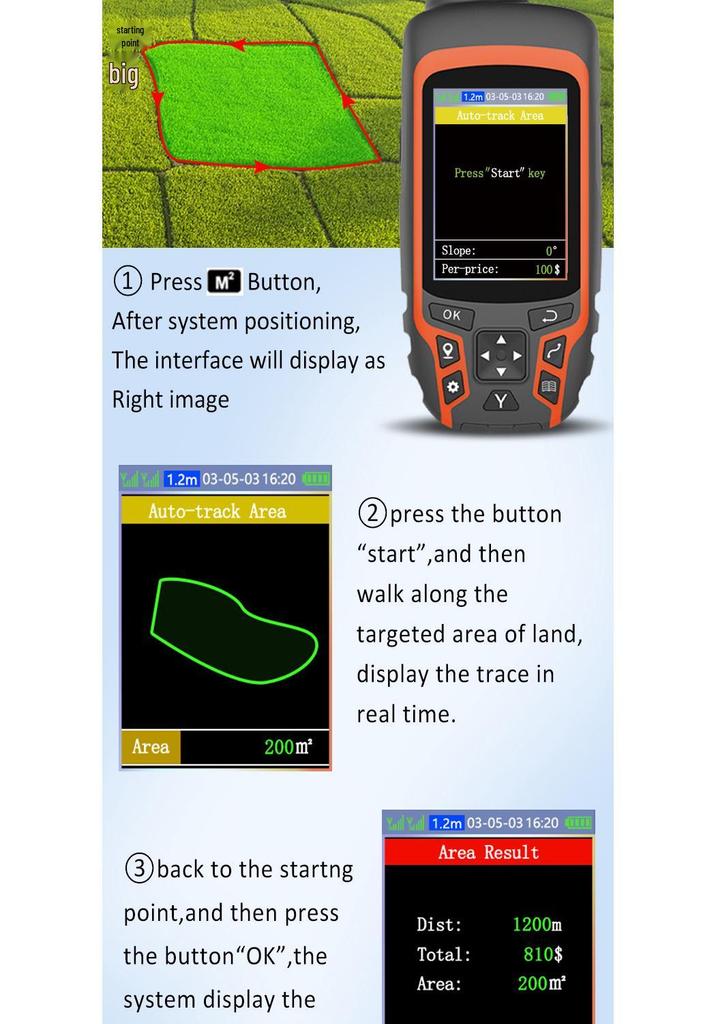 ZL-166 Высокоточный ручной GPS (Английская версия)