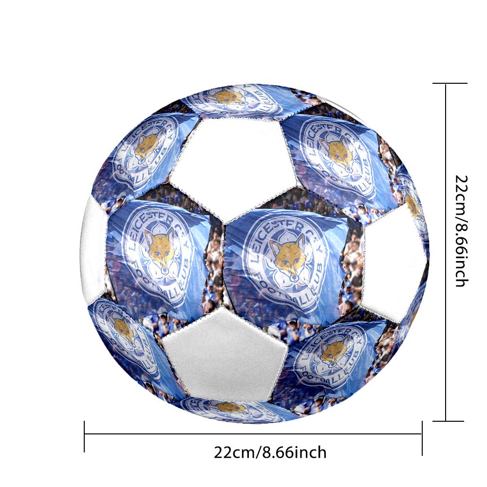 Leicester City size5 Soccer Ball, colorful, suitable for all ages, machine-stitched, PVC material, competition grade,durable and high bounce