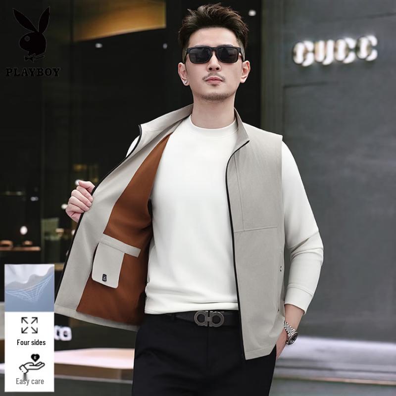 PLAYBOY Мужской жилет в стиле business casual с воротником-стойкой
